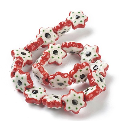 Handmade Porcelain Flower Beads PORC-J008-07-1