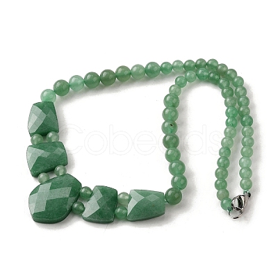 Natural Green Aventurine Faceted Bib Graduated Beaded Necklaces for Women NJEW-B128-01K-1