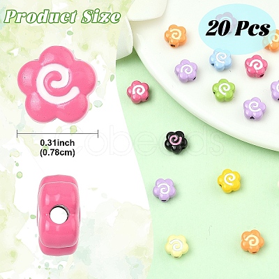 20Pcs Baking Paint Alloy Beads FIND-YW0010-75-1