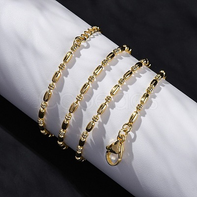 Rack Plating Brass Oval Link Chain Necklace NJEW-A035-06G-01-1