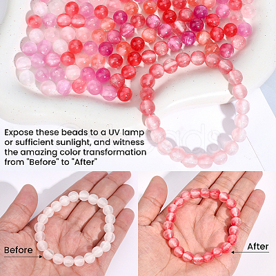 125Pcs 5 Colors Resin UV Reactive Beads RESI-PA0001-33B-1
