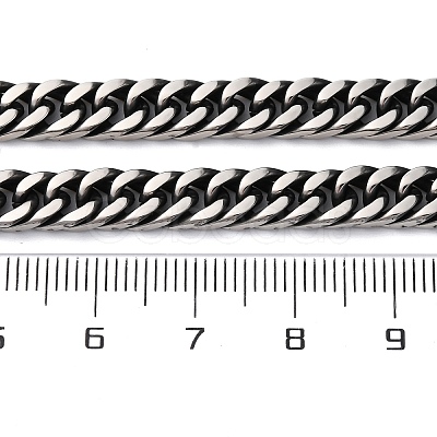 6MM 201 Stainless Steel Cuban Link Chain Necklaces NJEW-Q013-14B-1