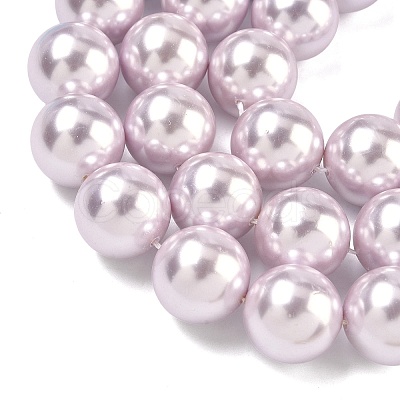 Electroplated Shell Pearl Beads Strands BSHE-G041-16mm-06-1