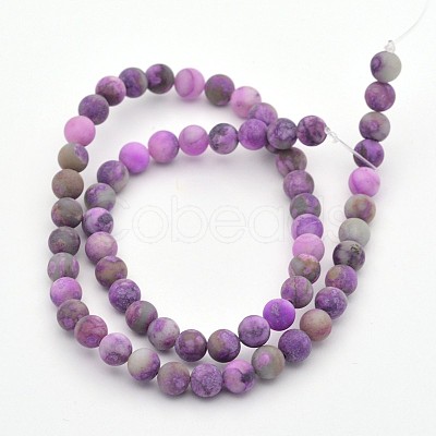 Natural & Dyed Gemstone Round Beads Strands G-D661-6mm-1-1