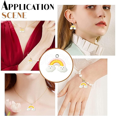 10Pcs Opaque Resin Pendants RESI-YW0003-49-1