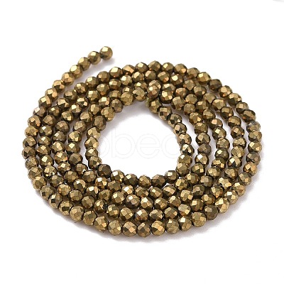 Electroplate Glass Beads Strands X-GLAA-H021-01A-FP07-1