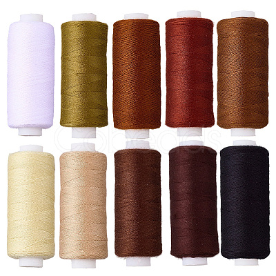 10Pcs 10 Colors Polyester Sewing Thread SENE-CY0001-05B-1