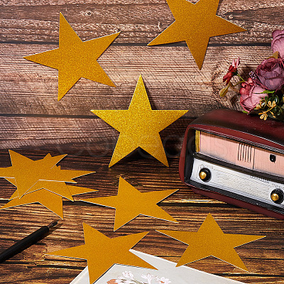 60Pcs Paper Glitter Star Wall Decoration AJEW-SP0001-17A-1