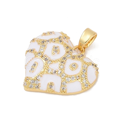 Brass Micro Pave Clear Cubic Zirconia Pendants KK-R221-01G-02-1