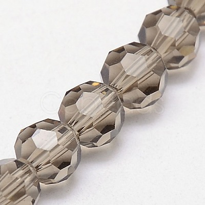 Faceted(32 Facets) Round Glass Beads Strands X-EGLA-J042-4mm-09-1