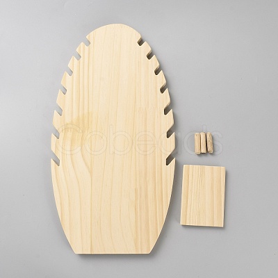 Wooden Slant Back Necklace Display Board NDIS-WH0016-09C-1