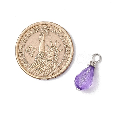 Acrylic with Iron Pendants PALLOY-JF03685-1