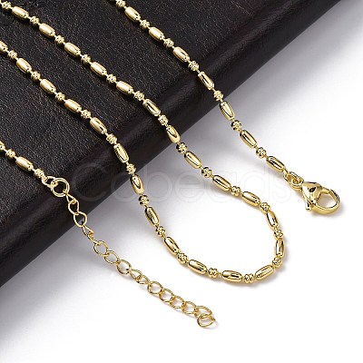 Rack Plating Brass Oval Link Chain Necklace NJEW-A035-06G-01-1