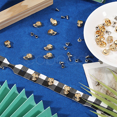 50Pcs Skull Alloy Rivets FIND-CA0011-72A-G-1