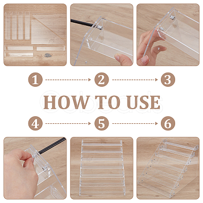 Transparent Acrylic 7 Layers Nail Polish Display Rack ODIS-UN0001-22A-1