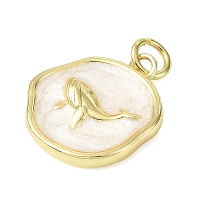 Ocean Theme Brass Enamel Pendants KK-H270-06G-03-1