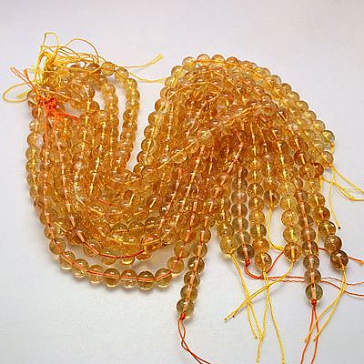 Grade A Natural Citrine Beads Strands G-G448-8mm-15-1