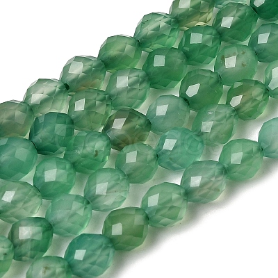 Dyed & Heated Natural Green Onyx Agate Beads Strands G-K376-F23-01-1