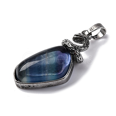 Natural Fluorite Pendants G-K338-42AS-02-1