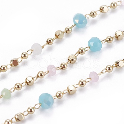 Handmade Glass Beaded Chains CHC-K007-G05-G-1
