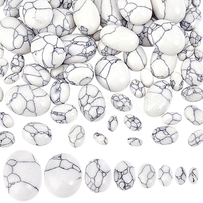 66Pcs 8 Styles Synthetic Howlite Cabochons G-PH0002-66-1