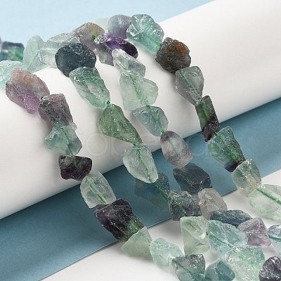 Raw Rough Natural Green Fluorite Beads Strands G-I283-G01-02-1