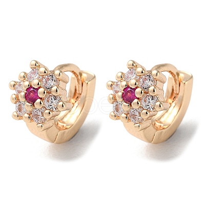 Rack Plating Brass Micro Pave Cubic Zirconia Hoop Earrings EJEW-P238-29KCG-1