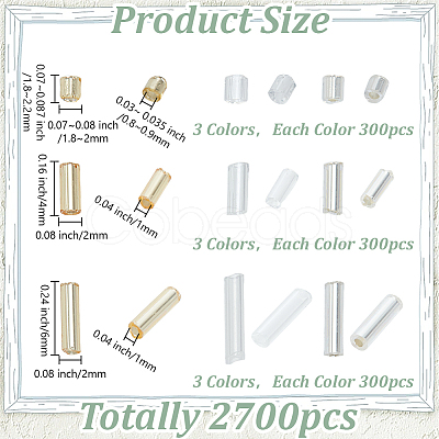 2700 Pcs Glass Bugle Beads SEED-HY0001-21-1