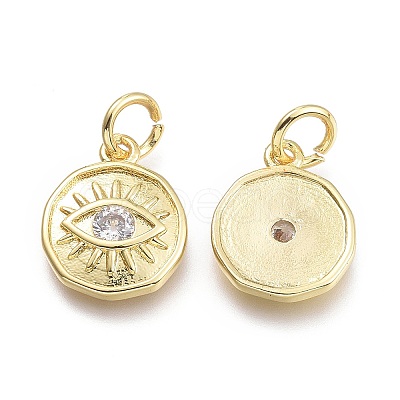 Brass Micro Pave Cubic Zirconia Pendants LS-KK-P187-17A-G-1