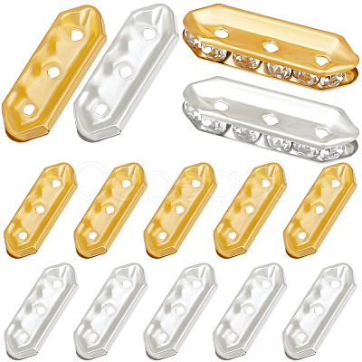 180Pcs 2 Colors 3-Hole Iron Grade A Rhinestone Bridge Spacers RB-BBC0001-03-1