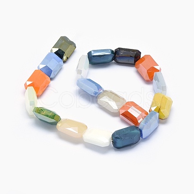 Electroplate Glass Beads Strands EGLA-J108-13x18mm-M01-1