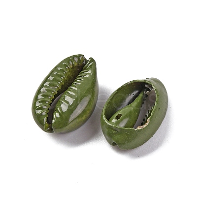 Baking Paint Cowrie Shell Beads SSHEL-M023-01H-1