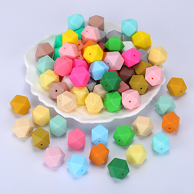 Hexagonal Silicone Focal Beads SI-JX0020A-70-1