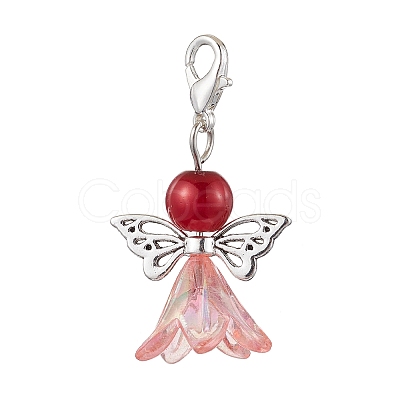 Angel Acrylic & Glass Pearl Pendant Decorations X2-HJEW-JM02364-02-1
