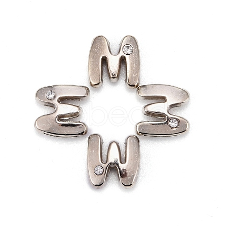 Letter Slider Beads for Watch Band Bracelet Making ALRI-O012-M-NR-1