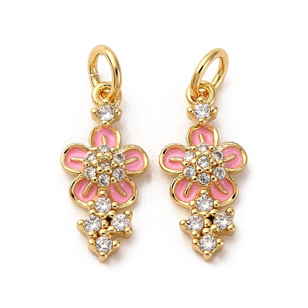 Brass Micro Pave Cubic Zirconia Pendants KK-D390-20G-01-1