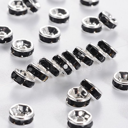 Brass Grade A Rhinestone Spacer Beads RSB036NF-04-1