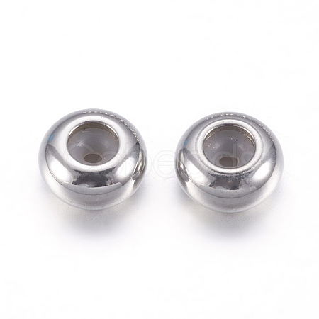 304 Stainless Steel Beads X-STAS-P194-01-8x4mm-1