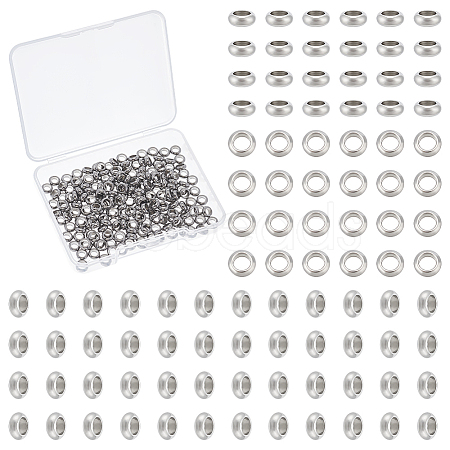 200Pcs Ring 304 Stainless Steel Spacer Beads STAS-UN0058-87B-P-1