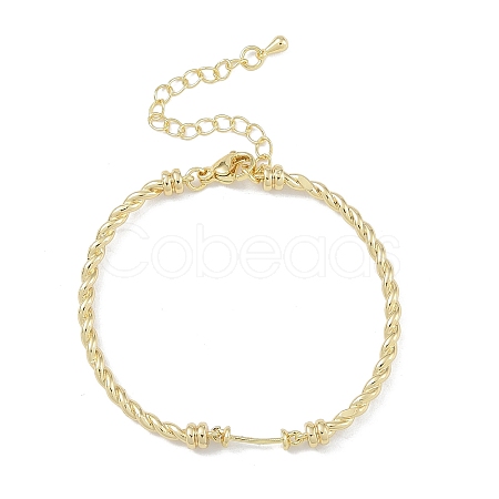 Brass Twisted Chain Bracelet Making KK-U020-14G-1