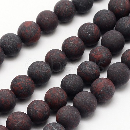 Natural Brecciated Jasper Beads Strands X-G-D690-6mm-1