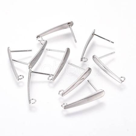Non-Tarnish 304 Stainless Steel Ear Stud Components X-STAS-F222-036-1