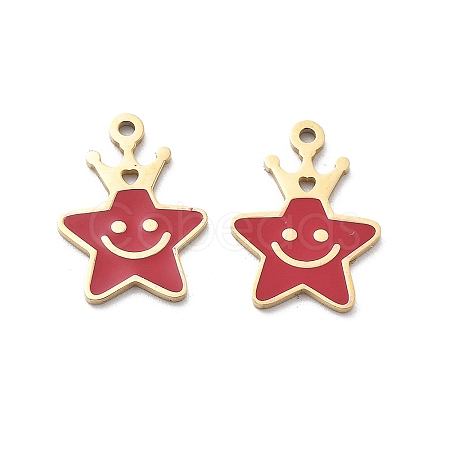 304 Stainless Steel Enamel Charms STAS-M111-17G-1