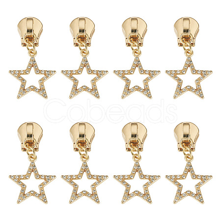 20Pcs Alloy Rhinestone Replacement Zipper Sliders HJEW-TAC0154-1