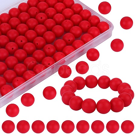 80Pcs Round Silicone Focal Beads SIL-SZ0001-24-39-1