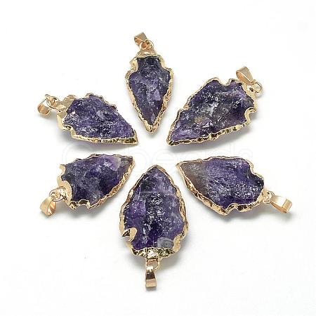 Natural Amethyst Pendants G-Q490-A06-1