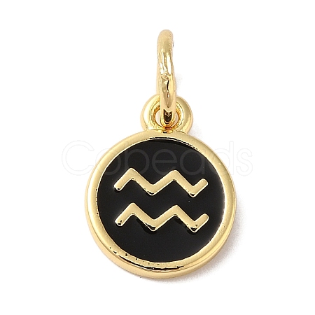 Real 18K Gold Plated Brass Enamel Charms KK-L216-001G-E01-1