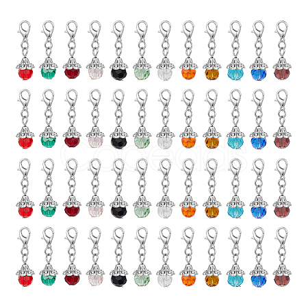 Birthstone Glass Locking Stitch Marker HJEW-UN00030-1