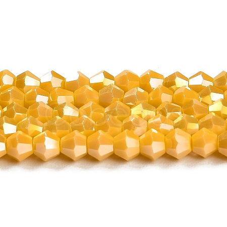 Opaque Solid Color Electroplate Glass Beads Strands X1-GLAA-F029-P4mm-A04-1