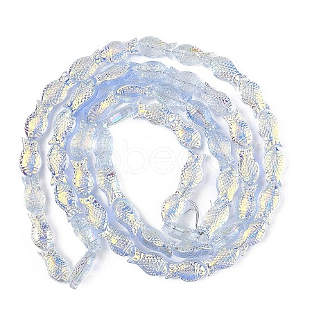 1 Strand Transparency Electroplate Glass Beads Strands GLAA-YW0004-90B-1